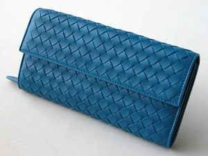 ボッテガ・ヴェネタスーパーコピー BOTTEGAVENETA ファスナー付き長財布 150509V001N-4303 ブルー