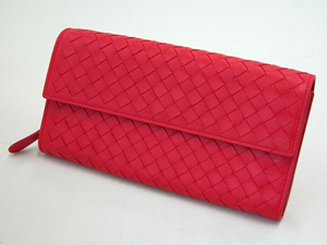 ボッテガ・ヴェネタスーパーコピー BOTTEGAVENETA ファスナー付き長財布 150509V0013-6504 レッド
