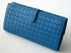 ボッテガ・ヴェネタスーパーコピー BOTTEGAVENETA Wホック長財布 134075V001N-4303 ブルー