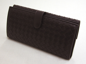 ボッテガ・ヴェネタスーパーコピー BOTTEGAVENETA Wホック長財布 134075V001N-2040 ダークブラウン