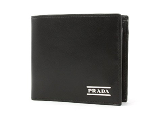 プラダスーパーコピー VITELLO METAL 二つ折財布 ブラック カーフレザー 2M0738