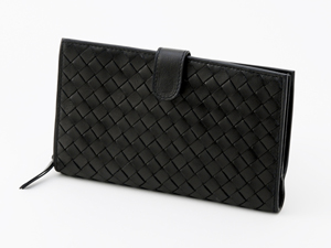 ボッテガ・ヴェネタスーパーコピー BOTTEGAVENETA ホック付長財布 114074V0013-1000 ブラック