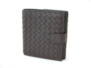 ボッテガ・ヴェネタスーパーコピー BOTTEGAVENETA Wホック二つ折り財布 163240V0013-2040 ダークブラウン