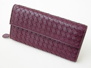 ボッテガ・ヴェネタスーパーコピー BOTTEGAVENETA ファスナー付き長財布 150509V0013-6115 ダークパープル