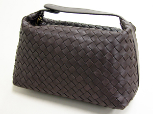 ボッテガ・ヴェネタスーパーコピー BOTTEGAVENETA ハンドル付ポーチ 114087V0013-2040 ダークブラウン