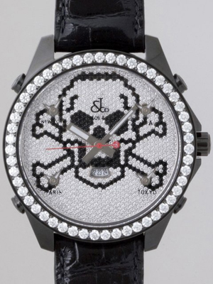 ジェイコブスーパーコピー ファイブタイムゾーン JC-SKULLD BCD ベゼルダイヤ 47mm 全面ダイヤ
