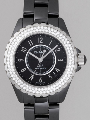 シャネルスーパーコピー j12 H0950 38mm ブラックセラミックブレス ベゼルダイヤ ブラック