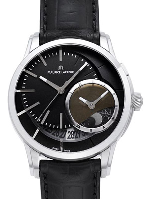 モーリス・ラクロアスーパーコピー ポントス オフセンター GMT PT6118-SS001-330 ブラック