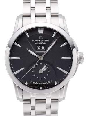 モーリス・ラクロアスーパーコピー ポントス グランギシェ GMT PT6098-SS002-330 ブラック