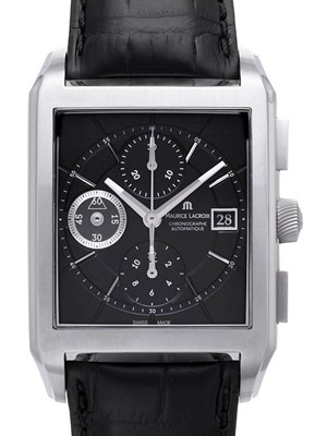 モーリス・ラクロアスーパーコピー ポントス レクタンギュラー クロノグラフ PT6197-SS001-330 ブラック