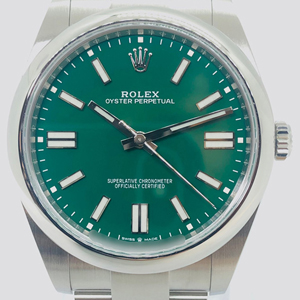 ロレックス オイスターパーペチュアル 124300 ステンレススチール グリーン 41mm