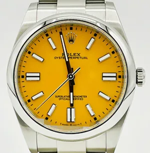 ロレックス オイスターパーペチュアル 124300 ステンレススチール イエロー 41mm