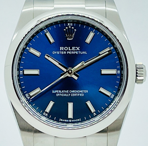 ロレックス オイスターパーペチュアル 124200 ステンレススチール ブライトブルー 34mm