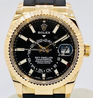 ロレックス スカイドゥエラー 326238 イエローゴールド ブライトブラック 42mm