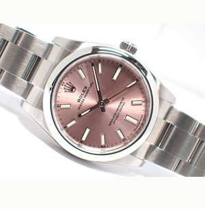 ロレックス オイスターパーペチュアル 124200 ステンレススチール ピンク 34mm スーパーコピー