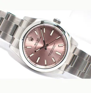 ロレックス オイスターパーペチュアル 124200 ステンレススチール ピンク 34mm スーパーコピー