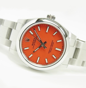 ロレックス オイスターパーペチュアル 277200 ステンレススチール  コーラルレッド 31mm スーパーコピー