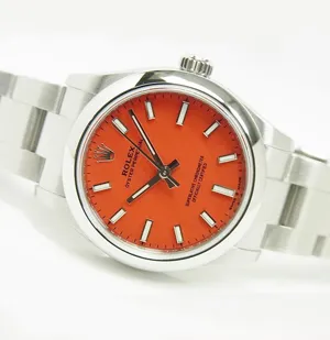 ロレックス オイスターパーペチュアル 277200 ステンレススチール  コーラルレッド 31mm スーパーコピー