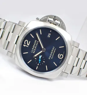 パネライ　ルミノールマリーナ　SSブレス　42MM　ブルー　PAM01028  スーパーコピー