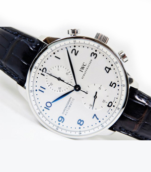 IWC スーパーコピー ポルトギーゼ クロノ　シルバーxブルー　IW371446