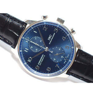 IWC　スーパーコピー ポルトギーゼ クロノグラフ　ブルー文字盤　IW371491