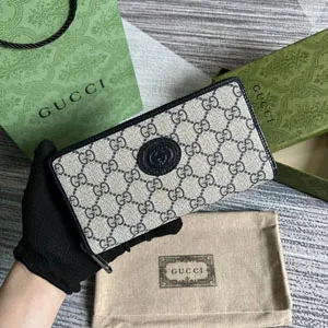 GUCCI スーパーコピー / グッチ インターロッキングG ラウンドジップ 長財布（673003 K9GSN 4075）