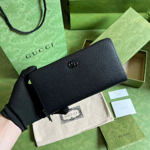 GUCCI スーパーコピー / グッチ 〔GGマーモント〕 ブラック ジップアラウンドウォレット（456117 17WEN 1000）