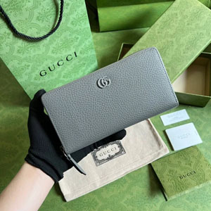 GUCCI スーパーコピー / グッチ 〔GGマーモント〕 グレー  ジップアラウンドウォレット （456117 17WEN 1711）