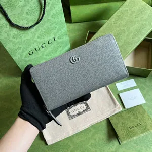 GUCCI スーパーコピー / グッチ 〔GGマーモント〕 グレー  ジップアラウンドウォレット （456117 17WEN 1711）