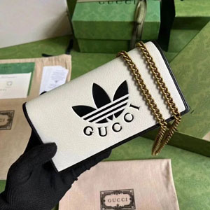 グッチ x アディダス スーパーコピー （adidas x Gucci） チェーン ウォレット ホワイト（621892）