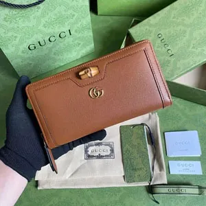 GUCCI スーパーコピー / グッチ〔ダイアナ〕ブラウン ジップアラウンドウォレット（658634）