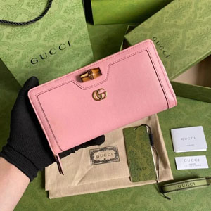 GUCCI スーパーコピー / グッチ〔ダイアナ〕ピンク ジップアラウンドウォレット（658634）