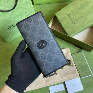GUCCI スーパーコピー / グッチ インターロッキングG ブラック ジップアラウンドウォレット（672947 92TCN 1000）