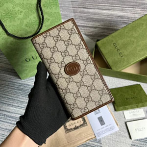 GUCCI スーパーコピー / グッチ インターロッキングG  ブラウン ジップアラウンドウォレット（672947）
