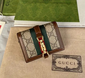 GUCCI スーパーコピー / グッチ 〔ジャッキー 1961〕カードケース ウォレット（コイン＆紙幣入れ付き）ブラウン（645536 HUHHG 8565）