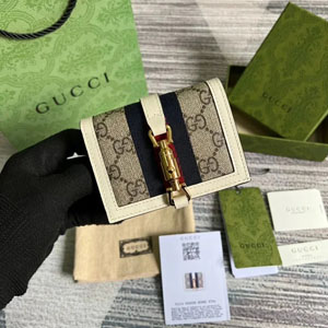 GUCCI スーパーコピー / グッチ〔ジャッキー 1961〕カードケース ウォレット（コイン＆紙幣入れ付き）ホワイト（645536 HUHHG 9794）