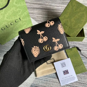 GUCCI スーパーコピー / グッチ〔GGマーモント〕ベリー カードケース ウォレット ブラック（456126 1T5ZG 1170）