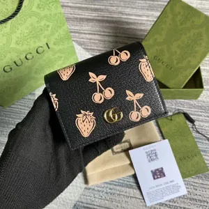 GUCCI スーパーコピー / グッチ〔GGマーモント〕ベリー カードケース ウォレット ブラック（456126 1T5ZG 1170）