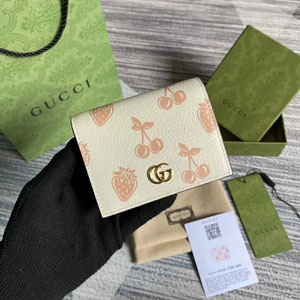 GUCCI スーパーコピー / グッチ〔GGマーモント〕ベリー カードケース ウォレット ホワイト（456126 1T5ZG 9888）