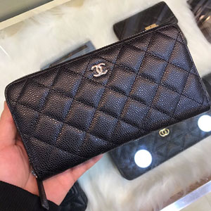 CHANEL スーパーコピー / シャネル クラシック ロングジップ ウォレットブラック×プラチナ（AP0242 Y01864 C3906）