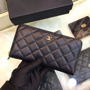 CHANEL スーパーコピー / シャネル クラシック ロングジップ ウォレットブラック×ゴールド（AP0242 Y01864 C3906）