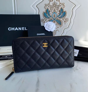 CHANEL スーパーコピー / シャネル CCマーク ゴールド 長財布 キャビアスキン（AP0242 Y01864 C3906）