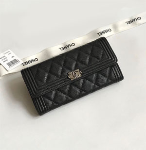 CHANEL スーパーコピー / シャネル  キャビアスキン レディース 長財布 ブラック×プラチナ（ A80286 B01489 94305）