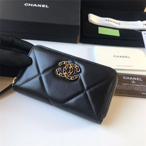 CHANEL スーパーコピー/ シャネル 19 ジップ ウォレット ブラック（AP0948）