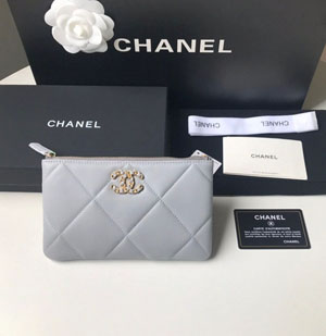 CHANEL スーパーコピー/ シャネル 19 スモール ポーチ グレー（AP1059）