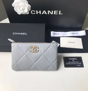 CHANEL スーパーコピー/ シャネル 19 スモール ポーチ グレー（AP1059）