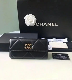 CHANEL スーパーコピー/ シャネル 19 ロング フラップ ウォレット ブラック（AP0955 B04852 94305）