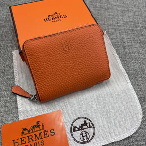 エルメス スーパーコピー クラシック 小銭入れ /短財布 牛革 オレンジ  062