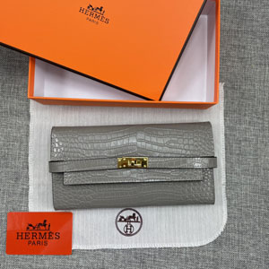 エルメス スーパーコピー ケリー 長財布/パテントレザー グレー 069