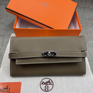 エルメス スーパーコピー ケリーウォレットロング 長財布 牛革 グレー系 084